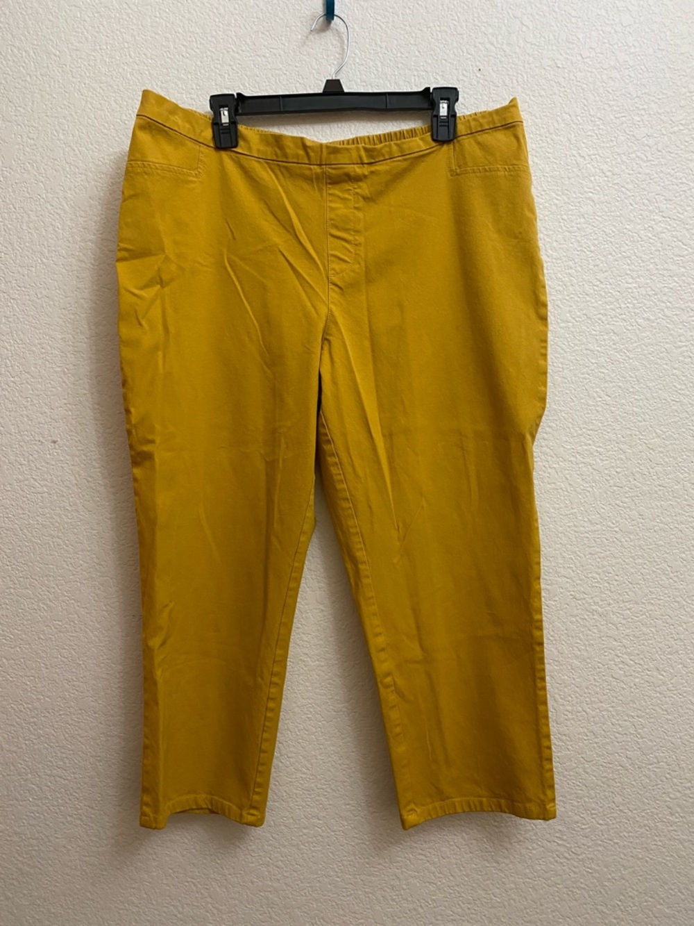 Isaac Mizrahi Live! Mustard Pull-On Crop Pants | Plus Size 20W | Stretch
